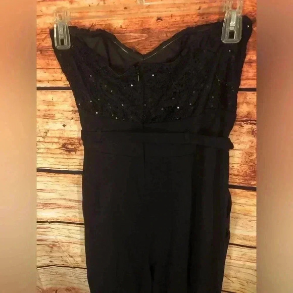 🔥VENUS Sequins and Lace Black Corset Jumpsuit with belt🔥NWT size 6 - Picture 5 of 16